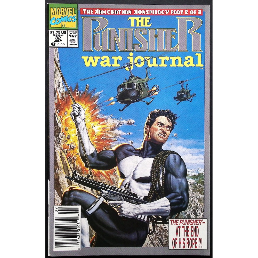 Marvel Comic Book Punisher War Journal #32 Newsstand Joe Jusko Cover 1991